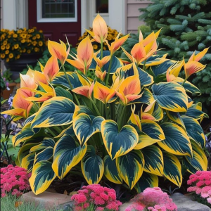 Хоста Флейм Данс купить по цене от 650р. в интернет-магазине «Посадика» с доставкой почтой в в Агиделе и по всей России – [изображение №1].